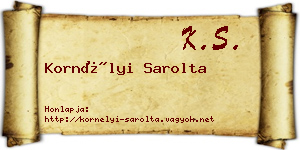 Kornélyi Sarolta névjegykártya